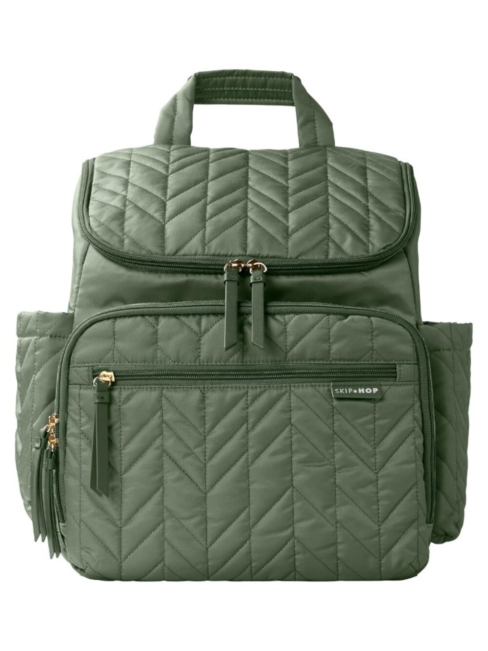 Quilted Diaper Bag Backpack with Changing Pad & Stroller Straps Multi-Function